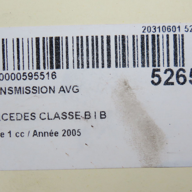 Transmission avant gauche occasion MERCEDES CLASSE B I Phase 1 06-2005->04-2008 B 180 CDI 1693705572 5