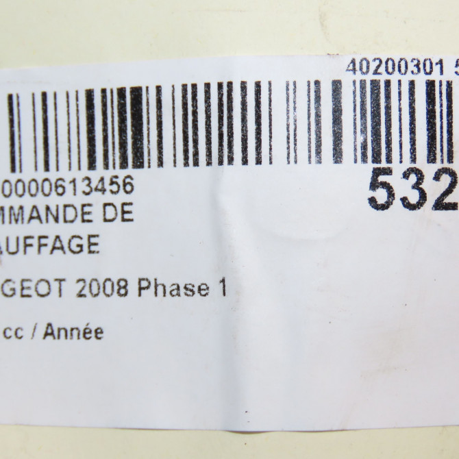 Commande de chauffage occasion PEUGEOT 2008 Phase 1 01-2013->... 9819570680 6