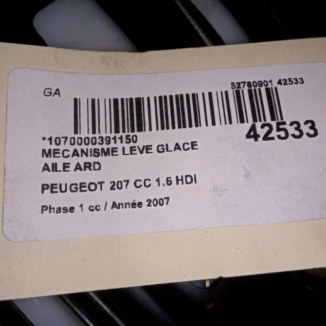 occasion PEUGEOT 207 CC Phase 1 03-2007->... 1.6 HDI 112ch 9224C2 4