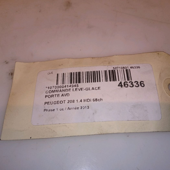 Commande lève-glace porte avant droite occasion PEUGEOT 208 208 Phase 1 2012-03-01->2015-09-30 1.4 HDI 68ch 96749628ZD 4