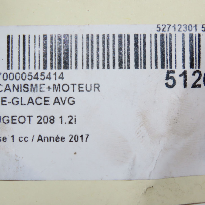 Mecanisme+moteur leve-glace avg occasion PEUGEOT 208 208 Phase 1 2012-03-01->2015-09-30 1.2i PURETECH 82ch 9673154480 7