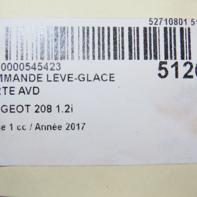 Commande lève-glace porte avant droite occasion PEUGEOT 208 208 Phase 1 2012-03-01->2015-09-30 1.2i PURETECH 82ch 96749628ZD 5
