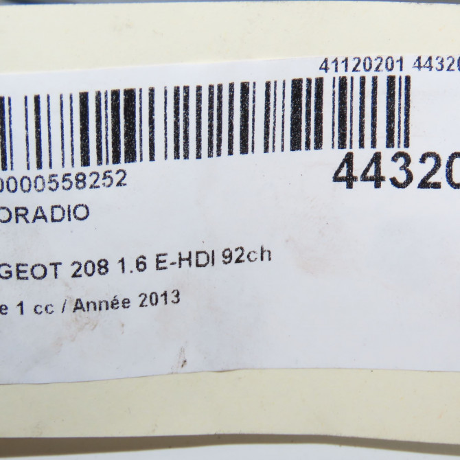 Autoradio occasion PEUGEOT 208 208 Phase 1 2012-03-01->2015-09-30 1.6 E-HDI 92ch 4