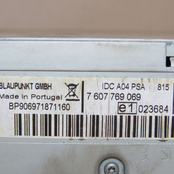 Autoradio occasion PEUGEOT 207 CC Phase 1 03-2007->... 1.6 HDI 112ch 16077506XT 4