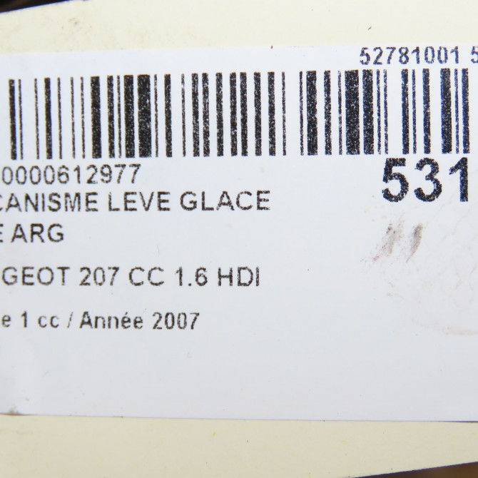 occasion PEUGEOT 207 CC Phase 1 03-2007->... 1.6 HDI 112ch 9223A8 8
