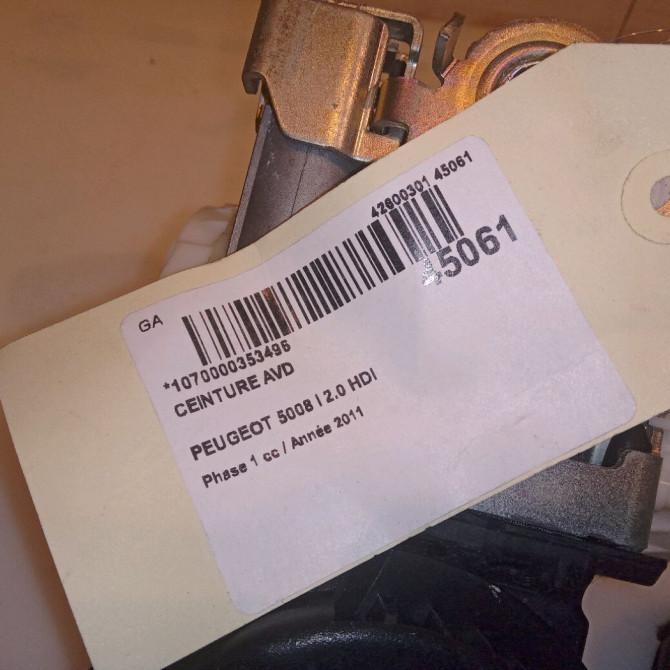 Ceinture avant droite occasion PEUGEOT 5008 I Phase 1 11-2009->12-2013 2.0 HDI 150ch 8975HN 3