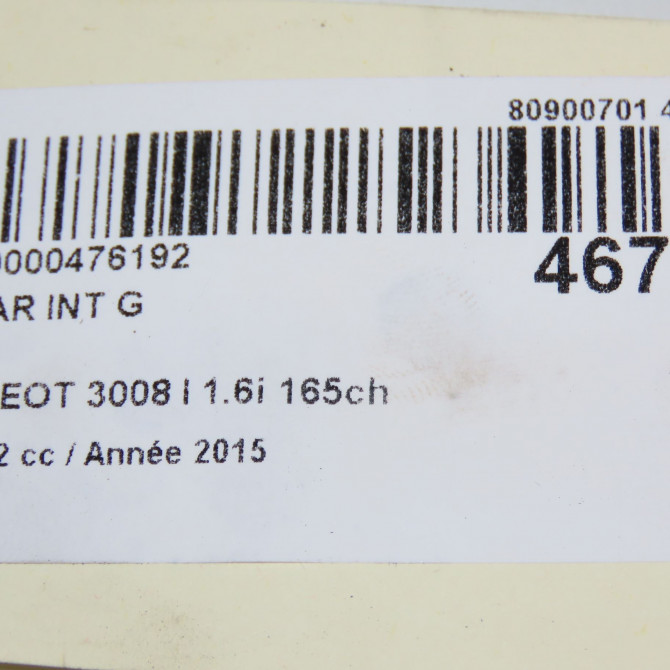 Feu arrière interieur gauche occasion PEUGEOT 3008 I Phase 2 11-2013->... 1.6i 165ch 9805511380 6