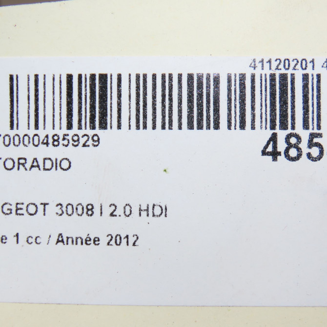 Autoradio occasion PEUGEOT 3008 I Phase 1 04-2009->12-2013 2.0 HDI 150ch 16095880XT 5
