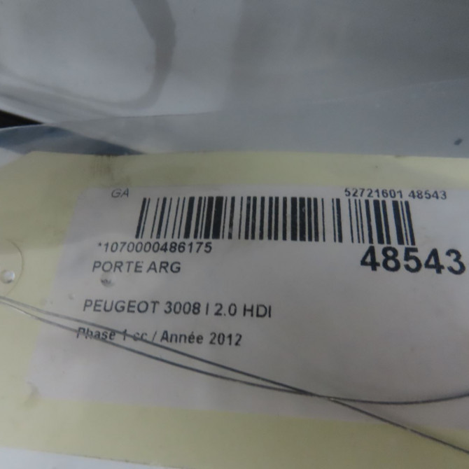 Porte arrière gauche occasion PEUGEOT 3008 I Phase 1 04-2009->12-2013 2.0 HDI 150ch 9006Q1 4