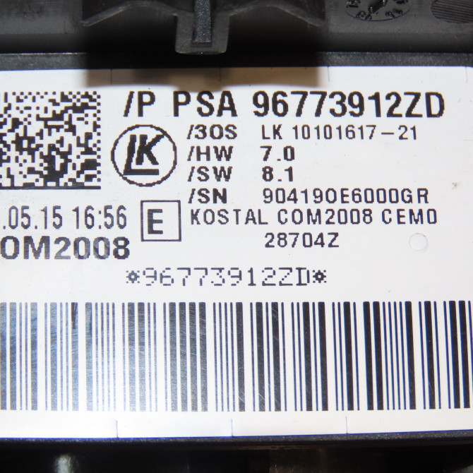 Bloc commodos occasion PEUGEOT 3008 I Phase 2 11-2013->... 1.6 HDI 115ch 6