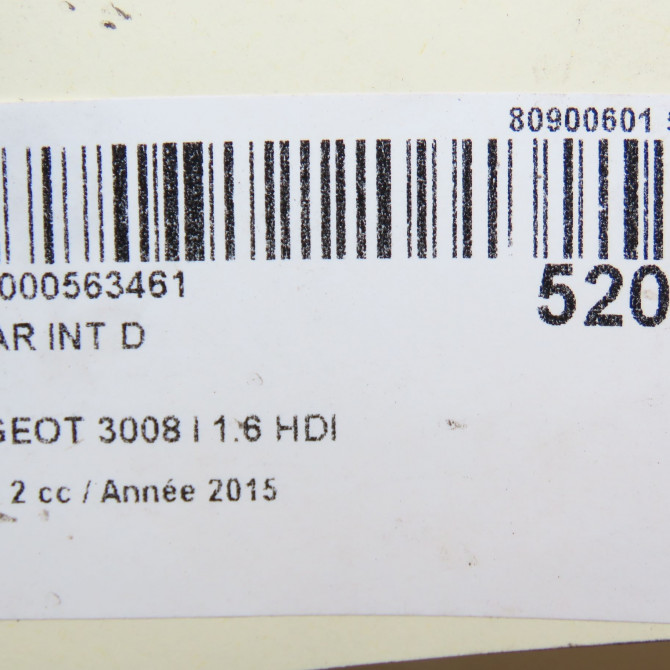Feu arrière intérieur droit occasion PEUGEOT 3008 I Phase 2 11-2013->... 1.6 HDI 115ch 9805511280 6