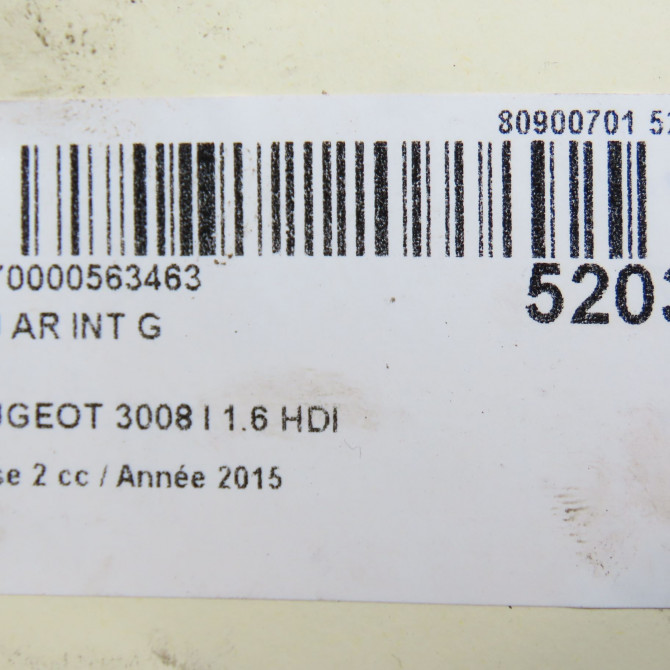 Feu arrière interieur gauche occasion PEUGEOT 3008 I Phase 2 11-2013->... 1.6 HDI 115ch 9805511380 6