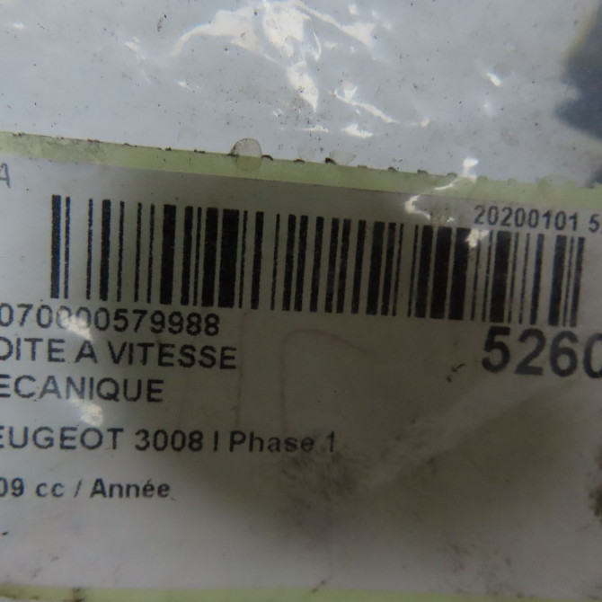 Boîte à vitesse mecanique occasion PEUGEOT 3008 I Phase 1 04-2009->12-2013 223143 7
