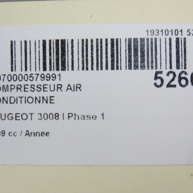 Compresseur air conditionne occasion PEUGEOT 3008 I Phase 1 04-2009->12-2013 648740 7