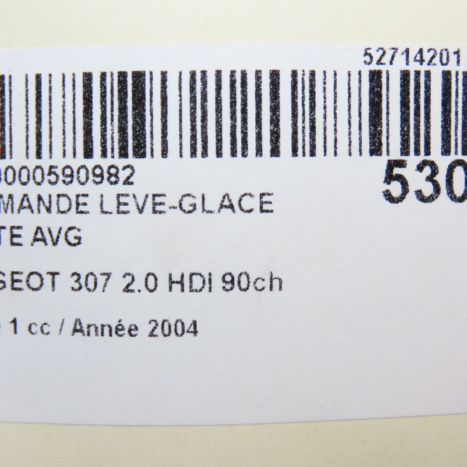 Commande lève-glace porte avant gauche occasion PEUGEOT 307 Phase 1 04-2001->06-2005 2.0 HDI 90ch 6554E4 6