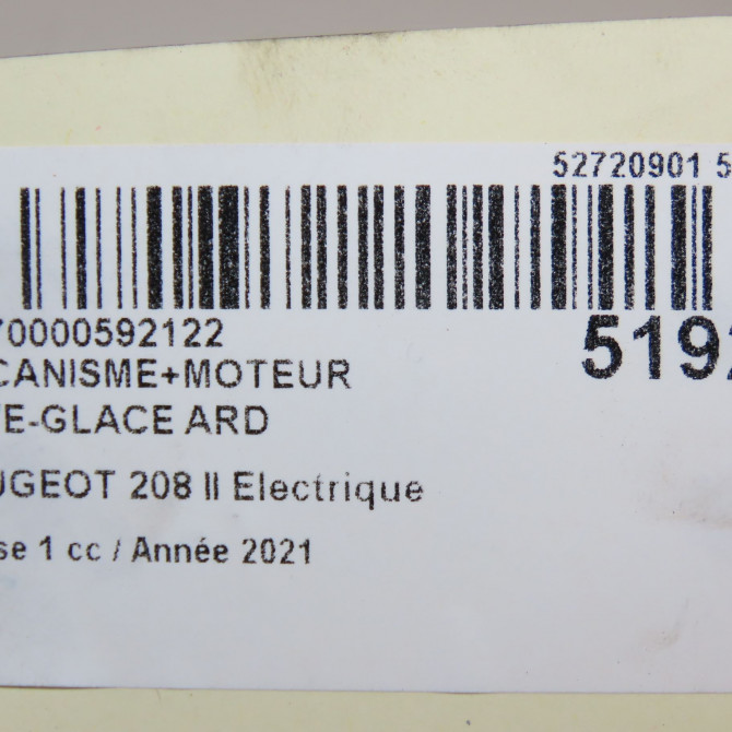 Mecanisme+moteur leve-glace ard occasion  9829045580 7