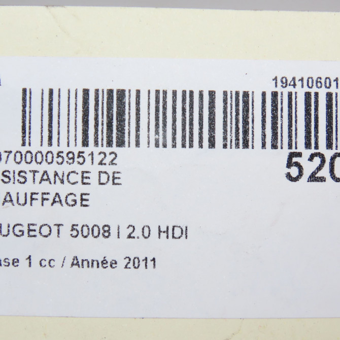 Resistance de chauffage occasion PEUGEOT 5008 I Phase 1 11-2009->12-2013 2.0 HDI 150ch 6436G1 4
