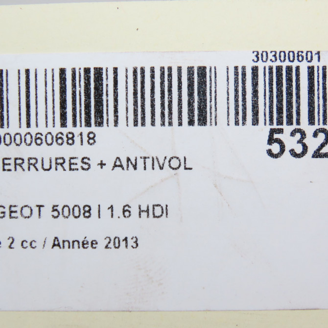 Kit serrures + antivol occasion PEUGEOT 5008 I phase 2 09-2013->... 1.6 HDI 115ch 4162SX 7