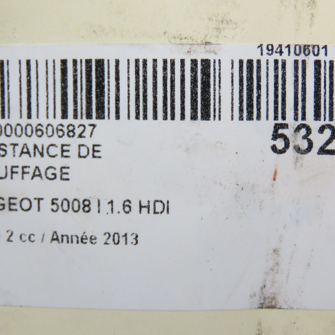 Resistance de chauffage occasion PEUGEOT 5008 I phase 2 09-2013->... 1.6 HDI 115ch 6436G1 6