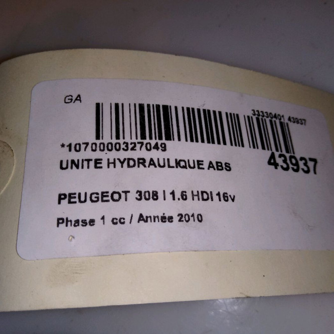Unité hydraulique ABS occasion PEUGEOT 308 I Phase 1 09-2007->03-2011 1.6 HDI 16v 110ch 1607126280 4