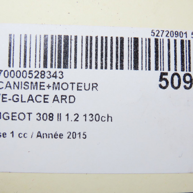 Mecanisme+moteur leve-glace ard occasion PEUGEOT 308 II 308 II Phase 1 2013-06-01->2017-08-31 1.2 130ch 9826080380 8