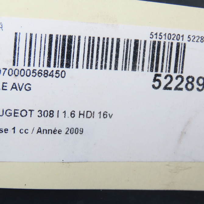Aile avant gauche occasion PEUGEOT 308 I Phase 1 09-2007->03-2011 1.6 HDI 16v 90ch 7840W1 5