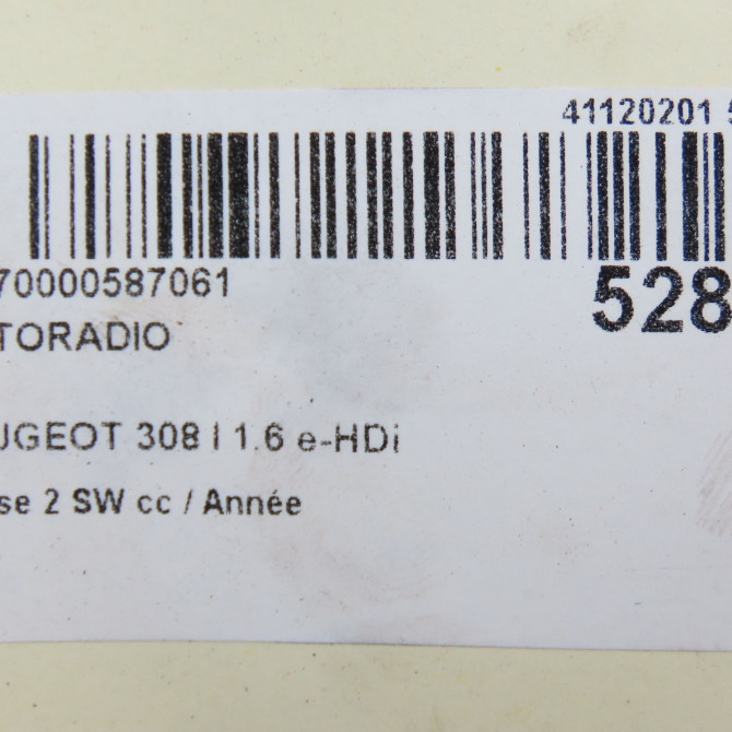 Autoradio occasion PEUGEOT 308 I Phase 1 04-1995->04-1999 1.6 e-HDi 112ch 1617365180 6