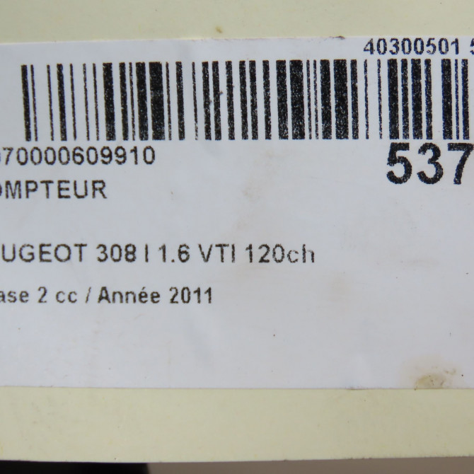 Compteur occasion PEUGEOT 308 I Phase 2 04-2011->12-2014 1.6 VTI 120ch 9806132380 6