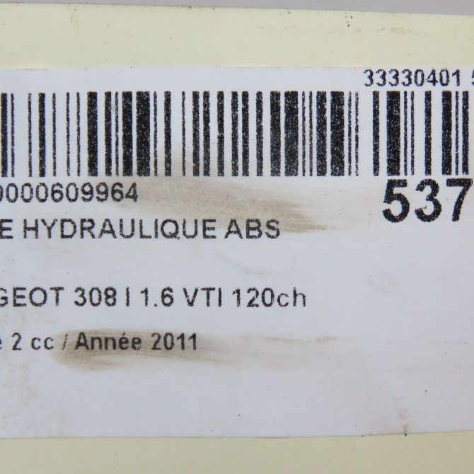 Unité hydraulique ABS occasion PEUGEOT 308 I Phase 2 04-2011->12-2014 1.6 VTI 120ch 1607126280 6