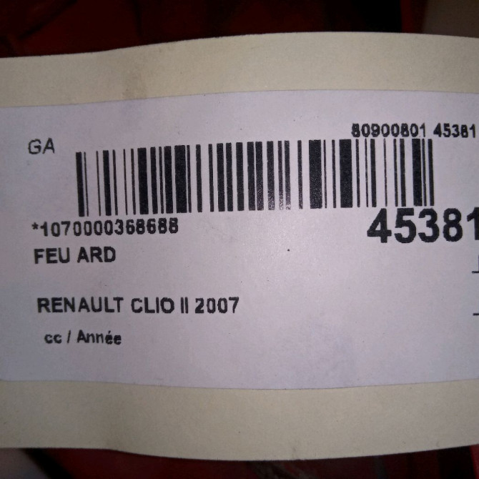 Feu arrière droit occasion RENAULT CLIO II 7700410518 4