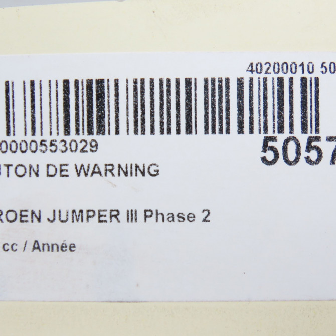 Bouton de warning occasion CITROEN JUMPER III Phase 2 06-2014->... 1612506680 5