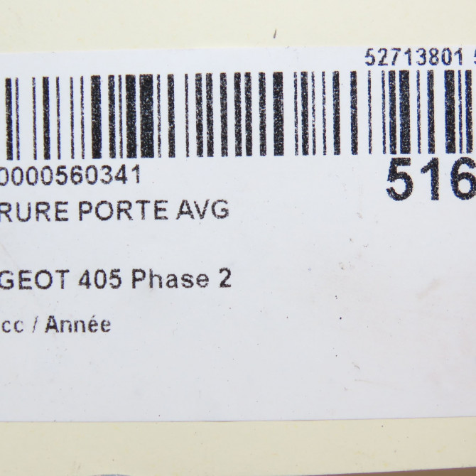 Serrure porte avg occasion PEUGEOT 405 Phase 2 07-1992->06-1996 913576 7