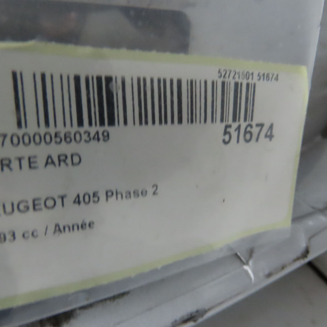 Porte arrière droite occasion PEUGEOT 405 Phase 2 07-1992->06-1996 900867 4