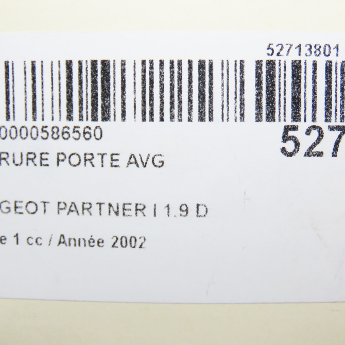 Serrure porte avg occasion PEUGEOT PARTNER I Phase 1 01-1997->12-2002 1.9 D 9135P1 5