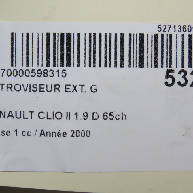 Retroviseur exterieur gauche occasion RENAULT CLIO II Phase 1 03-1998->06-2001 1.9 D 65ch 8200042364 5