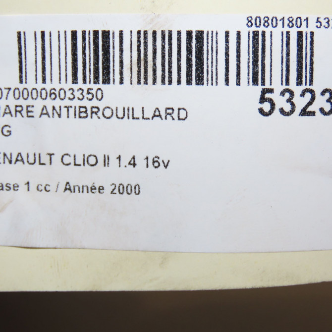 Phare antibrouillard avant gauche occasion RENAULT CLIO II Phase 1 03-1998->06-2001 1.4 16v 7701205665 4