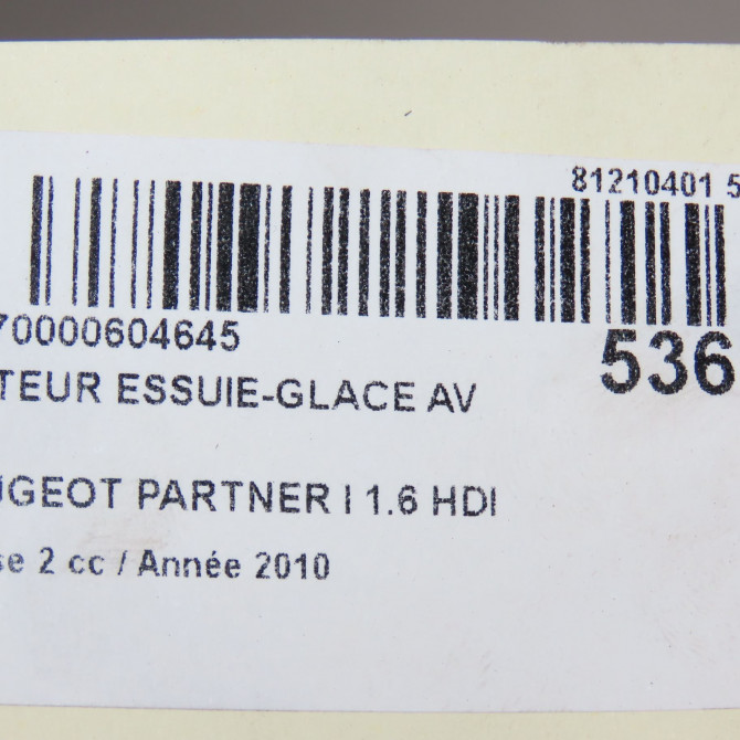 Moteur essuie-glace avant occasion PEUGEOT PARTNER I Phase 2 11-2002->05-2008 1.6 HDI 75ch 6405L1 7