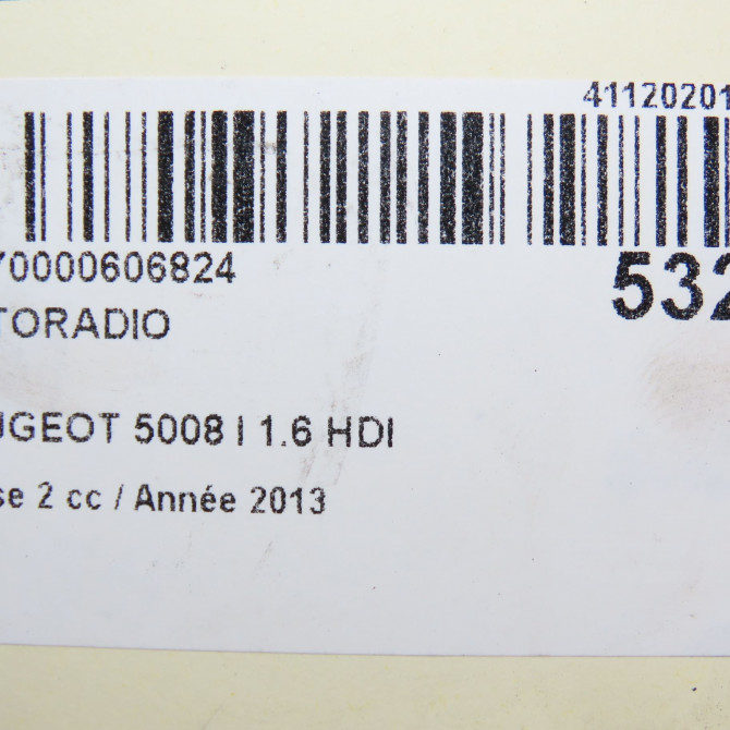 Autoradio occasion PEUGEOT 5008 I phase 2 09-2013->... 1.6 HDI 115ch 1616150580 8
