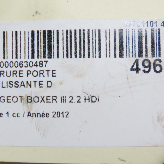 Serrure porte coulissante d occasion PEUGEOT BOXER III Phase 1 06-2006->... 2.2 HDI 120ch 1633563680 8