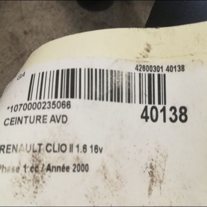 Ceinture avant droite occasion RENAULT CLIO II Phase 1 03-1998->06-2001 1.6 16v 7700436752 4