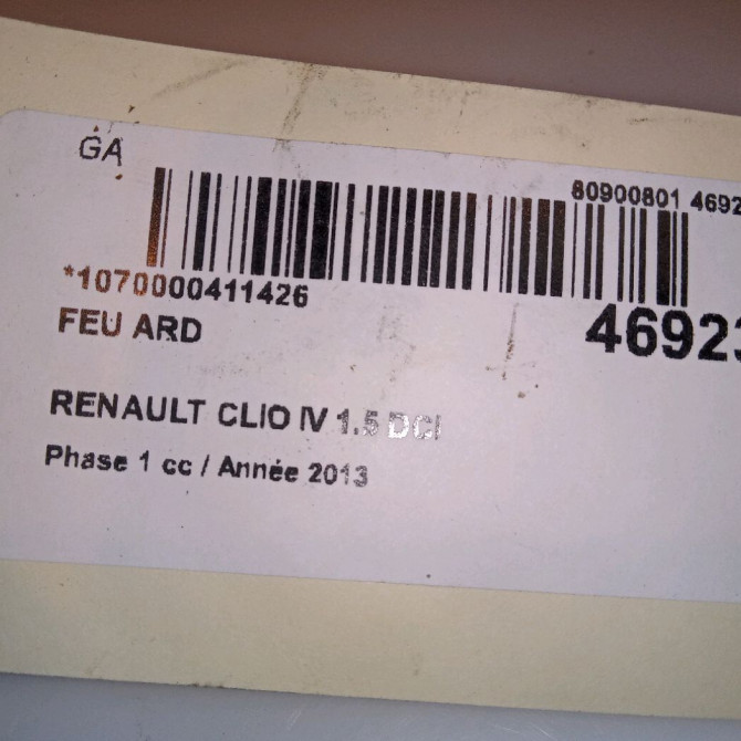 Feu arrière droit occasion RENAULT CLIO IV Phase 1 07-2012->... 1.5 DCI 90ch 265502631R 5