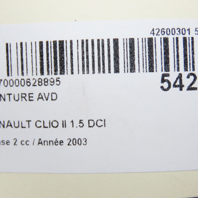Ceinture avant droite occasion RENAULT CLIO II Phase 2 06-2001->07-2006 1.5 DCI 80ch 7700436752 6