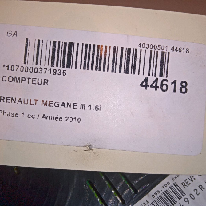 Compteur occasion RENAULT MEGANE III Phase 1 11-2008->01-2012 1.6i 16v 110ch 248104902R 4
