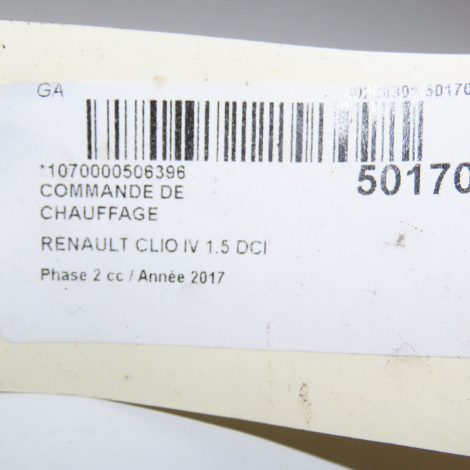Commande de chauffage occasion RENAULT CLIO IV Phase 2 08-2016->... 1.5 DCI 90ch 275100638R 4
