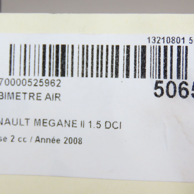 Debimetre air occasion RENAULT MEGANE II Phase 2 01-2006->06-2009 1.5 DCI 105ch 8200280060 5