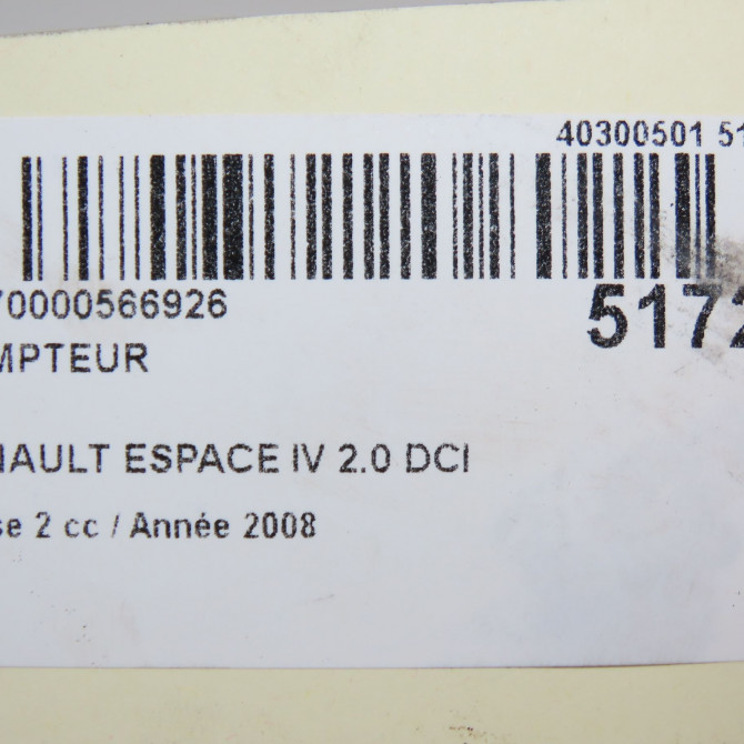 Compteur occasion RENAULT ESPACE IV Phase 2 03-2006->07-2012 2.0 DCI 150ch 8200980658 5