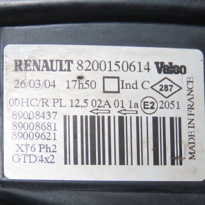 Phare gauche occasion RENAULT KANGOO I Phase 1 09-1997->06-2003 1.2i 16v 75ch 260602069R 3