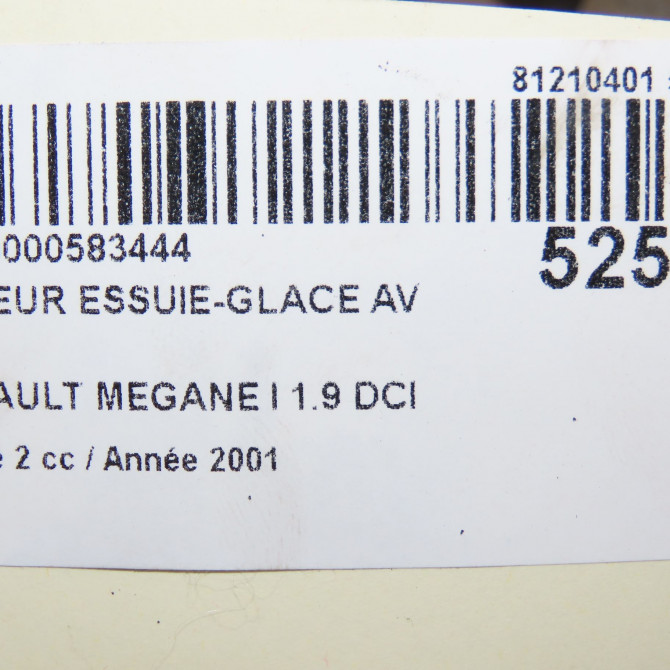 Moteur essuie-glace avant occasion RENAULT MEGANE I Phase 2 03-1999->06-2003 1.9 DCI 7701206549 7