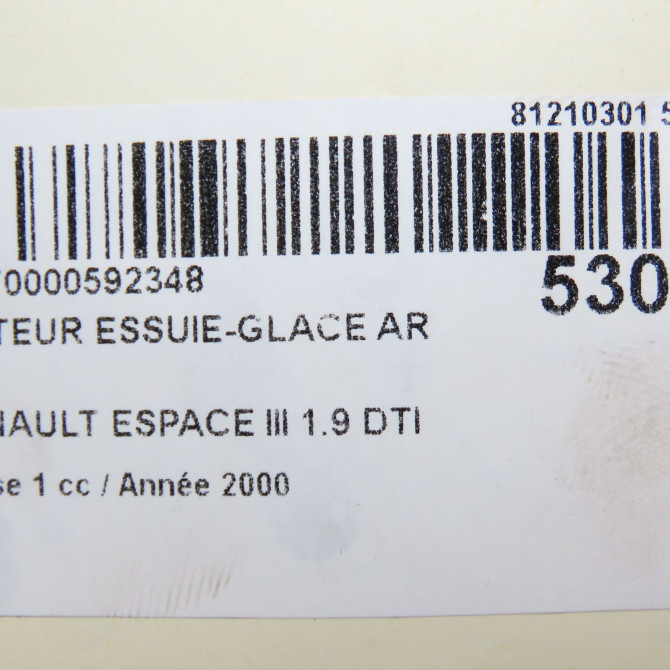 Moteur essuie-glace arrière occasion RENAULT ESPACE III Phase 1 12-1996->09-2002 1.9 DTI 6025312690 8