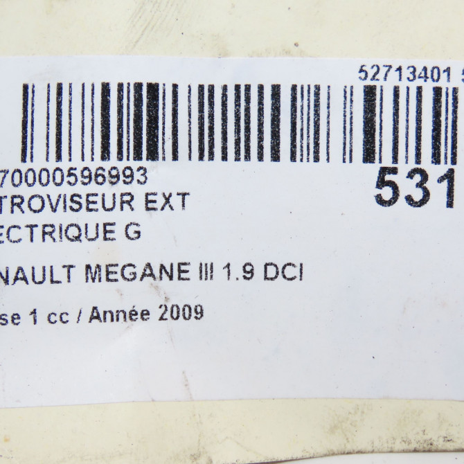 Retroviseur exterieur electrique gauche occasion RENAULT MEGANE III Phase 1 11-2008->01-2012 1.9 DCI 130ch 963020180R 6